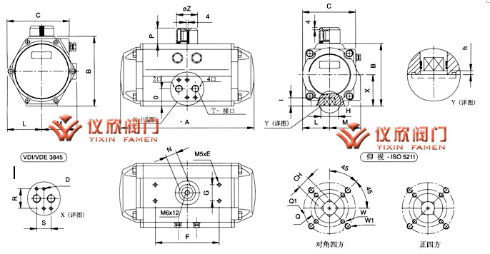 AT氣動(dòng)執行器尺寸圖