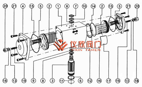 GT型氣動(dòng)執行機構主要零件圖